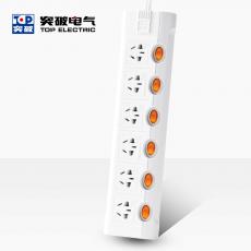 突破 6位插座 家用接線板 3/5/10米插線板獨立開關拖線板電源插排