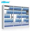 HiBoss 鋼制書架可調節層板落地書吧書店書架置物展示架學校圖書館書架 雙面1列3組五層灰白色
