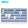 HiBoss 鋼制書架可調(diào)節(jié)層板落地書吧書店書架置物展示架學(xué)校圖書館書架 雙面1列4組五層灰白色