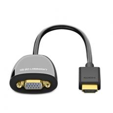 綠聯（UGREEN）HDMI轉VGA線轉換器 高清視頻轉接頭 筆記本電腦盒子機頂盒連電視顯示器投影儀線 黑 40253